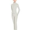 Girls Stand Collar Zipper Elastic Slim Coat, High Waist Flare Pants, Kids Athletic Yoga Dance Gym Set