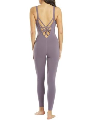 Premium Bodysuit, Strap Back, Tummy Control, Sleeveless Jumpsuit for Yoga