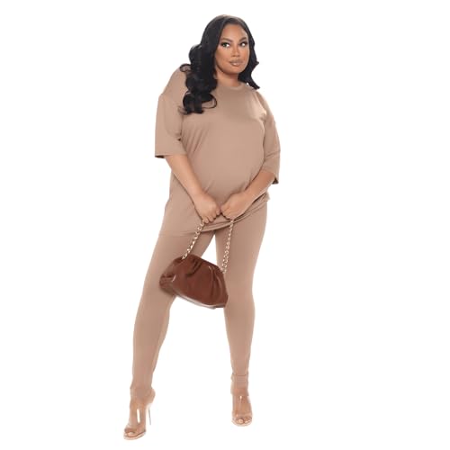 2 Piece Leggings Sets for Women Outfits Summer Fall Casual Jogger Set Oversized TShirt Long Pants Set Sweatsuit