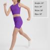 Girl's 2 Piece Outfits Workout Set Seamless Ribbed Cropped Tank Tops and Athletic Shorts Summer Kids 6-14Y