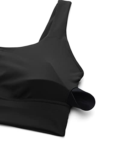 Butterluxe Womens U Back Sports Bra - Scoop Neck Padded Low Impact Yoga Clothes Workout Crop Top with Built in Pads