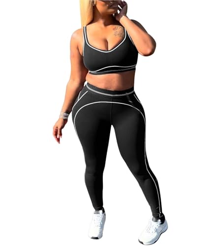 Women Workout Sets 2 Piece 2025 Outfits Summer Cami Top and Bodycon Pants Set Two Piece Sweatsuits Yoga Outfits