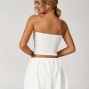 Womens Summer 2 Piece Outfits Y2k Crop Tube Tops Built in Bra Bubble Shorts Workout Sets Tracksuit
