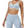 Workout Sets for Women Color Block Sports Bra Hidden Scrunch High Waist Biker Shorts 2 Piece Gym Yoga Outfits