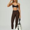 Womens 2 Piece Workout Sets Seamless Color Block Sports Bra Scrunch Butt Lifting High Waist Leggings Gym Set