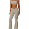 2 Piece Workout Sets for Women Crossover High Waisted Flare Leggings Gym Yoga Outfit Stretchy Sports Bra Set