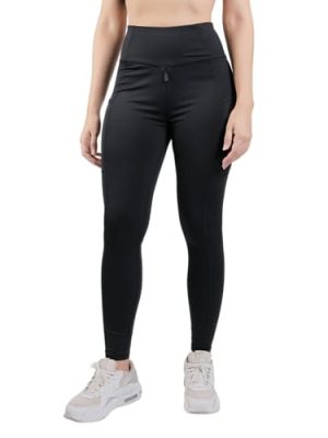 Black Leggings Women with Crotch Zipper | Yoga or Travel Outfits | Workout Leggings for Women with Side Pockets | Fit & Leisure