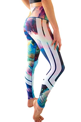 Colorado Threads Watercolor Yoga Pant-Multi Printed-XS Womens Active Workout Yoga Leggings Multi Printed Watercolor XL