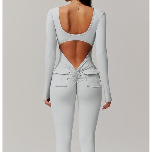 31DRW57xYRL.jpg Sports Jumpsuit Women Gym Set Training Yoga Suit Sportswear Back Jumpsuit Fitness Rompers Stretch Workout Bodysuits