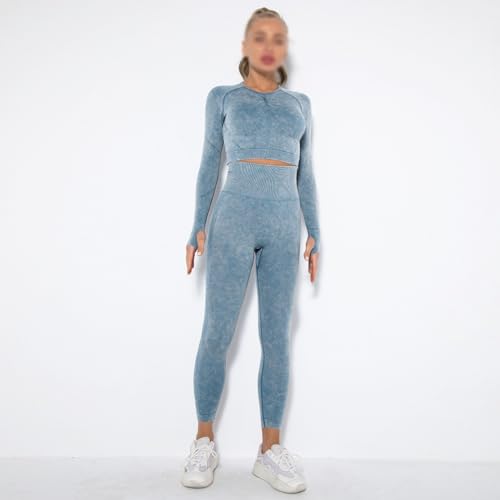 Yoga Set, Exercise and Fitness Long Sleeved Top, Hip Lifting Yoga Pants, Two-Piece Set(Small)