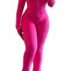 Womens Two Piece Outfits Fall Workout Zip Up Sweatshirt And Jogger Flare Yoga Pants Gym Sweat Suits 2 Piece Set