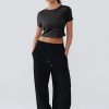 31LQ3qporUL.jpg Open Back Workout Tops for Women Crop Yoga Shirts Lightweight Twist Back Athletic Running Gym Tops