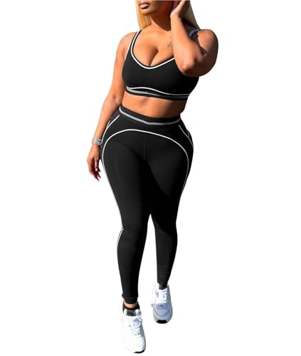 Women Workout Sets 2 Piece 2025 Outfits Summer Cami Top and Bodycon Pants Set Two Piece Sweatsuits Yoga Outfits