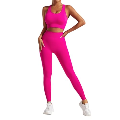 2 Piece Workout Sets for Women Sports Bras and High Waisted Leggings Yoga Outfits Set for Women