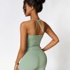 Women's Yoga Outfits Backless Strappy Sports Bra and High waisted hip-lifting shorts Matching workout set