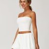 Womens Summer 2 Piece Outfits Y2k Crop Tube Tops Built in Bra Bubble Shorts Workout Sets Tracksuit