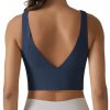 31VM0WFf33L.jpg Longline Sports Bra for Women V Back Wireless Padded Medium Support Yoga Bra Workout Crop Tank Tops