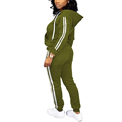 Womens Two Piece Outfits Casual Sweatsuits Solid Tracksuit Jogging Sweat Suits Matching Jogger Hoodie Pants Set