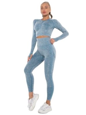 Yoga Set, Exercise and Fitness Long Sleeved Top, Hip Lifting Yoga Pants, Two-Piece Set(Small)