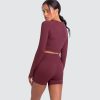 Women Yoga 2 Pieces Workout Long Sleeve Crop Top Sports Bra + Running Shorts Sets Athletic Fitness Gym Tracksuit