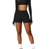 2 Piece Women's Workout Sets,Seamless Long Sleeve Gym Bra Outfits,Butt Lifting Shorts Pants Short trousers.