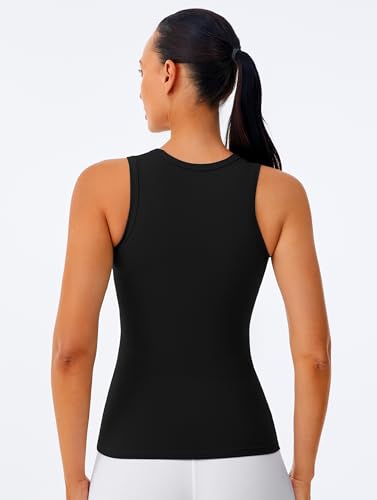 Workout Tank Tops for Women - Butter Soft High Neck Athletic Gym Yoga Pilates Tank Tops