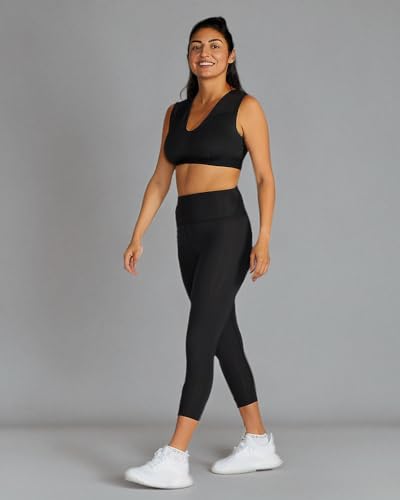 Lower Back Support Compression Capri Leggings for Women, Flattering Fit, Sweat Wicking, Breathable