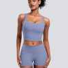 Womens Sports Bras 5 Packs - Square Neck Longline Workout Crop Tank Tops Padded Yoga Camisole with Built in Pads