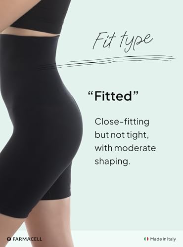 Compression Shorts for Women High Waisted Made in Italy - Tummy Control Shapewear Pants Anti Cellulite - 603Y