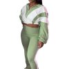 Women's Color Block 2 Piece 80s 90s Outfits Sweatshirt Zip Up Jacket and Bodycon Pants Tracksuit Sets