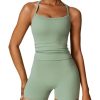 Women's Yoga Outfits Backless Strappy Sports Bra and High waisted hip-lifting shorts Matching workout set