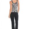 Rolldown Bootleg Flare Pants in Cotton Spandex Black XL 32