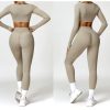 2 Pcs Women's Workout Outfits Sets,Seamless Long Sleeve Gym Bra,Butt Lifting Leggings trousers Sweatsuits.