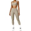 2 Packs Workout Set for Women,Seamless Yoga Outfits Butt Lifting Shorts pants,Sports Bra Gym Short trousers