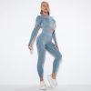 Yoga Set, Exercise and Fitness Long Sleeved Top, Hip Lifting Yoga Pants, Two-Piece Set(Small)