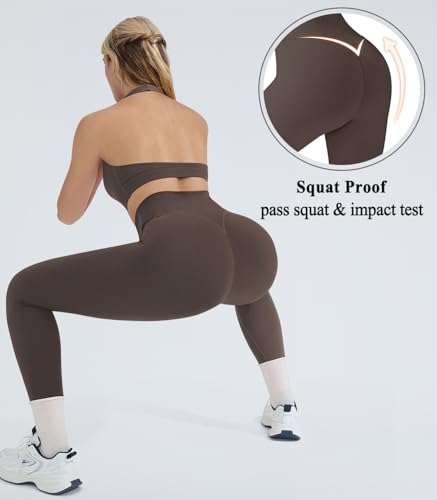 2 Piece Workout Sets for Women Halter Sports Bras Gym Sets Booty Leggings Outfits