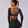 Workout Sets for Women Long Sleeve Crop Top Scrunch Butt Lifting High Waist Leggings with Pockets 2 Piece Outfits