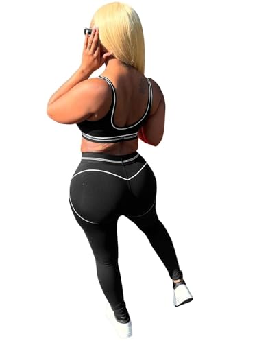 Women Workout Sets 2 Piece 2025 Outfits Summer Cami Top and Bodycon Pants Set Two Piece Sweatsuits Yoga Outfits