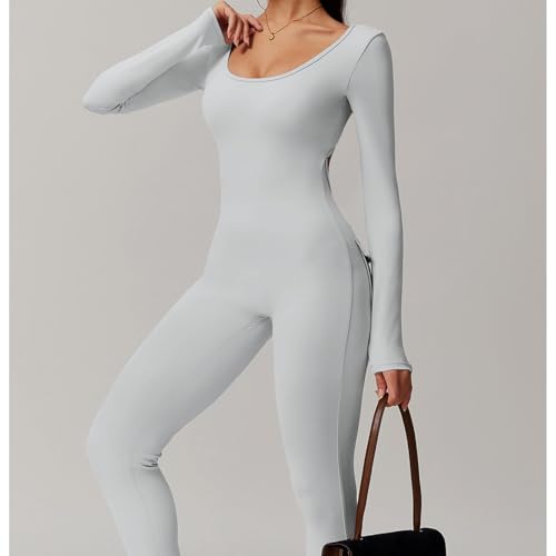 31hUf8JsFKL.jpg Sports Jumpsuit Women Gym Set Training Yoga Suit Sportswear Back Jumpsuit Fitness Rompers Stretch Workout Bodysuits