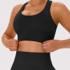 Womens Workout Sets 2 Piece - Acid Wash Seamless Yoga Outfits High Waist Leggings Padded Racerback Sports Bra Gym Set