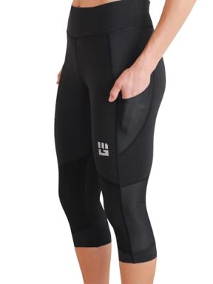 Women’s Flex-Fit High-Waisted Capri Compression Leggings, High-Performance 4-Way Stretch Yoga Pants with Non-Slip Waistband