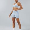 Workout Sets for Women Color Block Sports Bra Hidden Scrunch High Waist Biker Shorts 2 Piece Gym Yoga Outfits