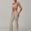 2 Piece Workout Sets for Women Crossover High Waisted Flare Leggings Gym Yoga Outfit Stretchy Sports Bra Set