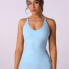 Womens Strappy Workout Tank Top with Built in Bra Backless V Neck Longline Sports Bras Yoga Gym Athletic Tops