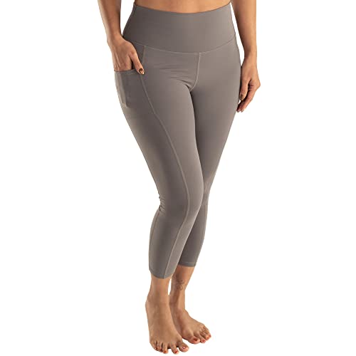 Leakproof Womens Leggings: Menstrual + Bladder Control Yoga Pants with Pockets - Built-in Catch All Pads (22" Inseam)
