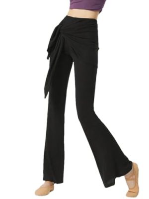 Women's Flared Dance Pants Breathable Wide Leg Ballet Trousers for Modern Classical Performances Yoga