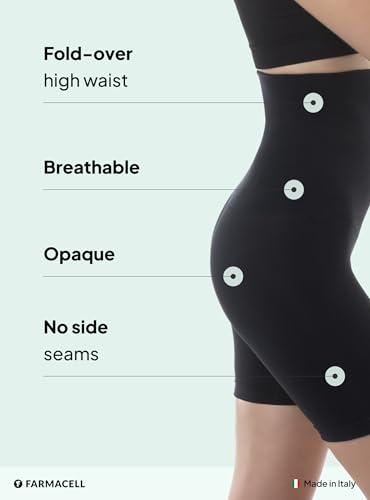 Compression Shorts for Women High Waisted Made in Italy - Tummy Control Shapewear Pants Anti Cellulite - 603Y