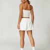 Womens Summer 2 Piece Outfits Y2k Crop Tube Tops Built in Bra Bubble Shorts Workout Sets Tracksuit