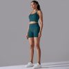 Women's Workout Sets 2 Piece Yoga Outfits High Waisted Yoga Leggings Shorts and Sports Bra Gym Clothes Tracksuit