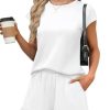 2 Piece Sets for Women Casual Summer Travel Vacation Outfits Cap Sleeve Shorts Lounge Set